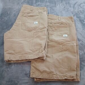 Eddie Bauer Chino Shorts LOT OF 2 Mens 40 Khaki Tan Specially Dyed Cotton Preppy